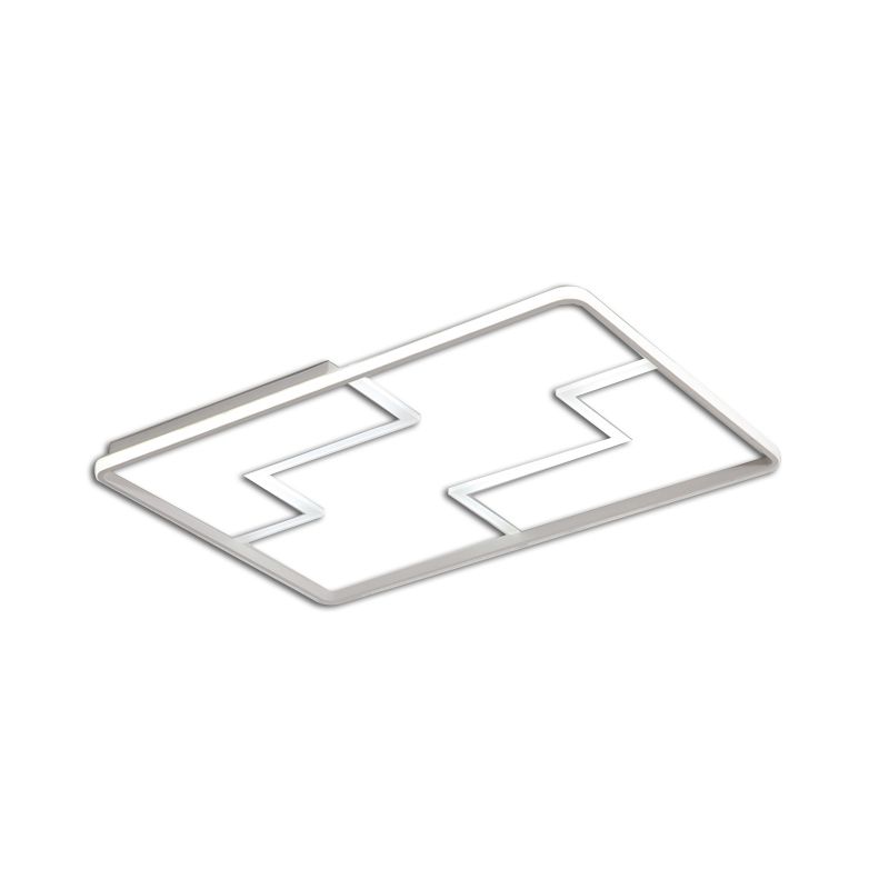 Plafonnier encastré en bloc acrylique simplicité 19 "/23"/27,5 "de large LED blanc/noir lampe encastrée en lumière chaude/blanche