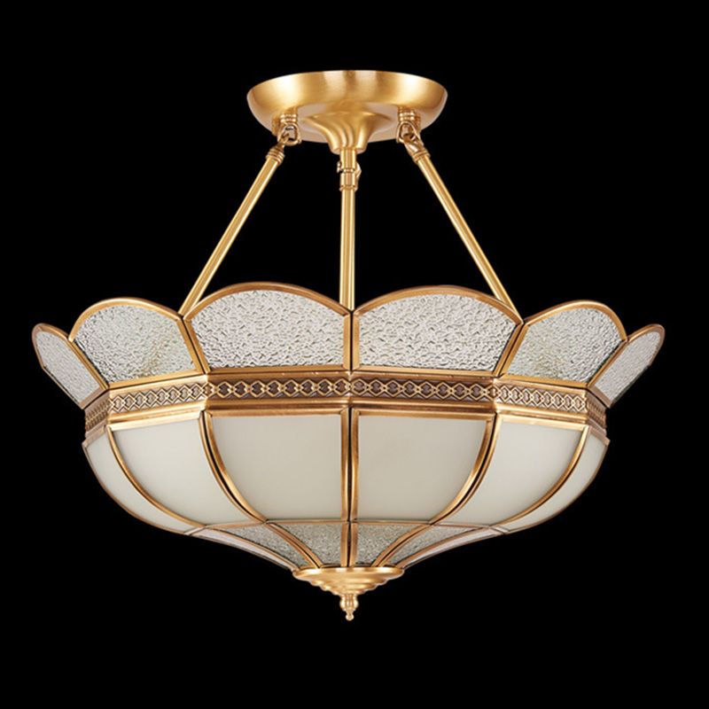 Lámpara montada en el techo Gold Schoolhouse Dormitorio de vidrio clásico cerca de la luz del techo