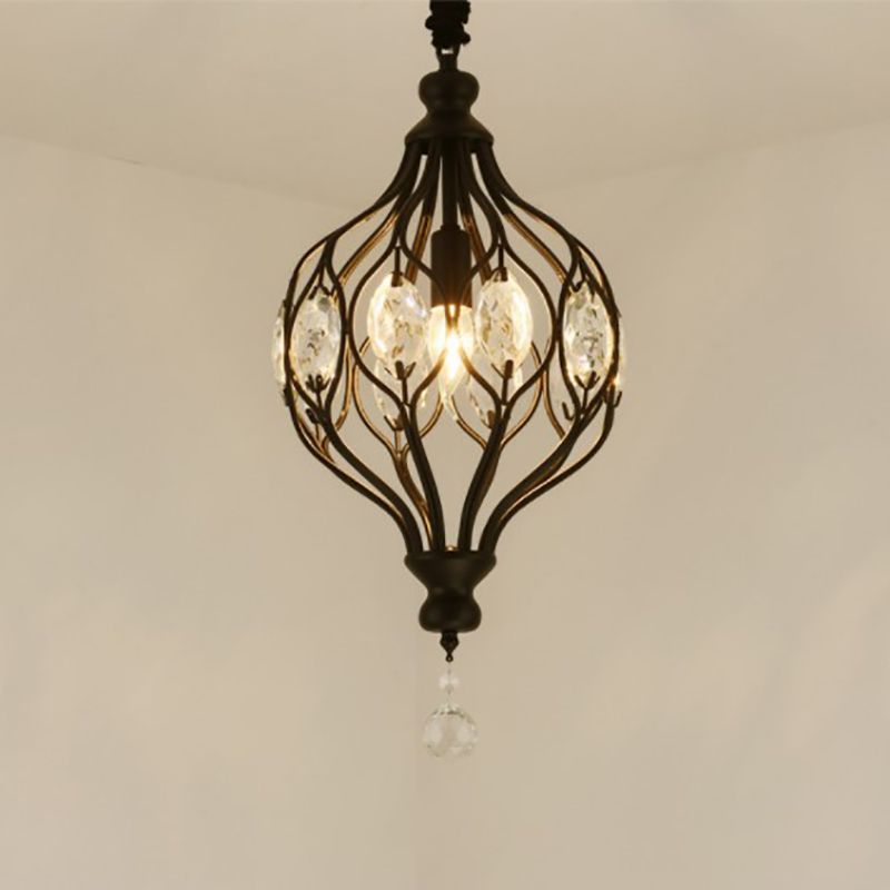 European Style Chandelier Light Crystal Metal Multi Head Pendant Light for Sitting Room
