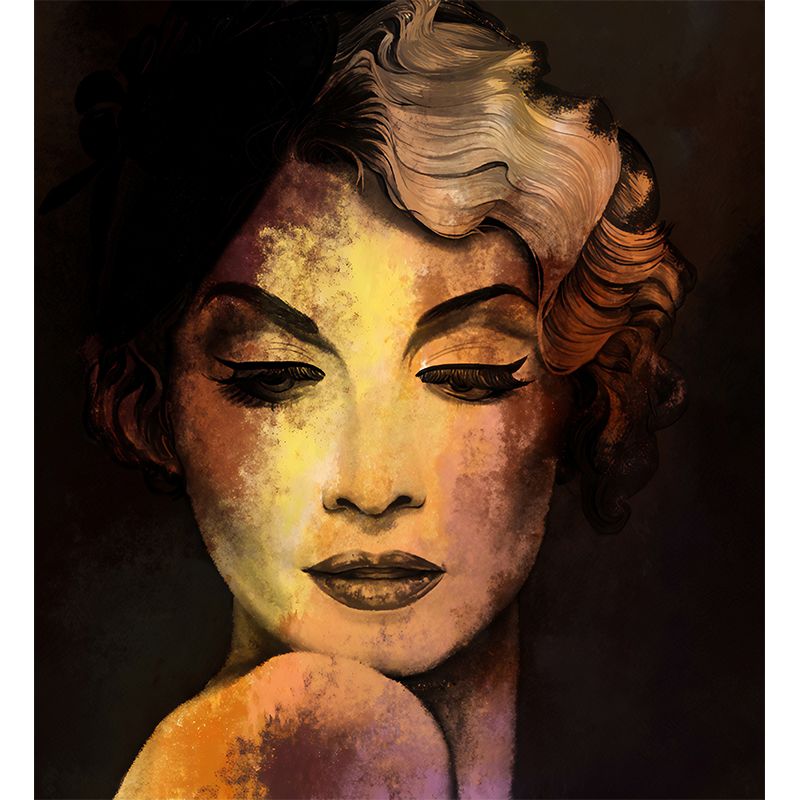 Brown Sketch of Beauty Mural Wallpaper Stain-Resistant Wall Covering for Bedroom Decoration