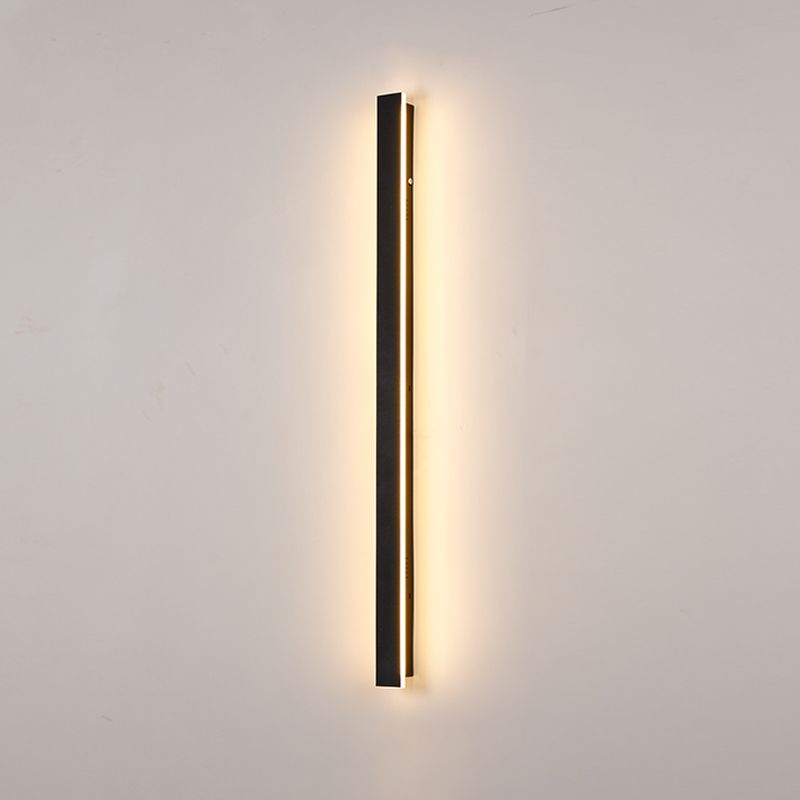 Forma de forma lineal. Media de pared de metal moderna 1 iluminación de montaje de pared de luz en negro