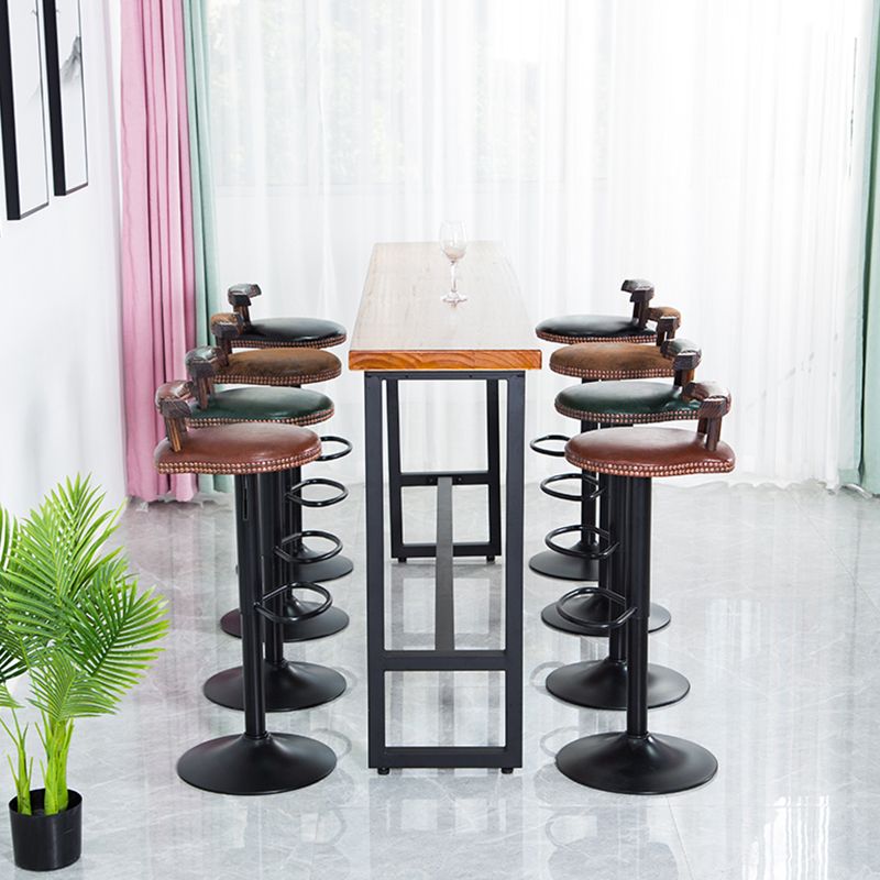 Industrial Style Pub Dining Set 1/2/5/9 Pcs Rectangular Solid Wood Pub Set for Home