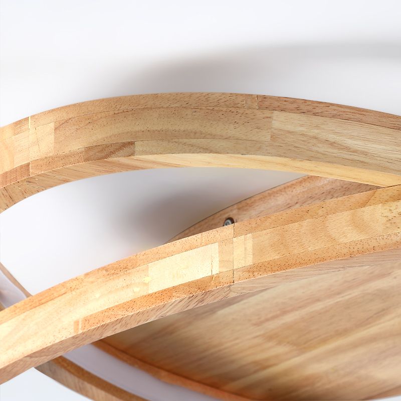 Plafonnier encastré LED Ellipse en bois beige contemporain pour salon