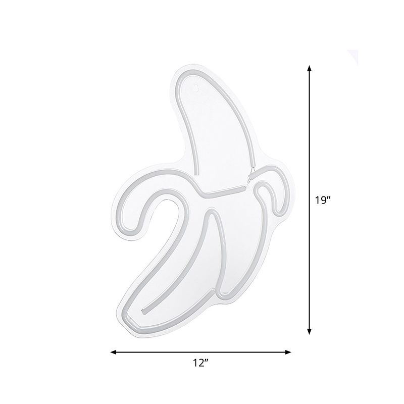 Lámpara de pared de la pared de plátano nórdico Niños acrílicos Dormitorio Led Nightsand Luz en blanco con cable enchufable USB