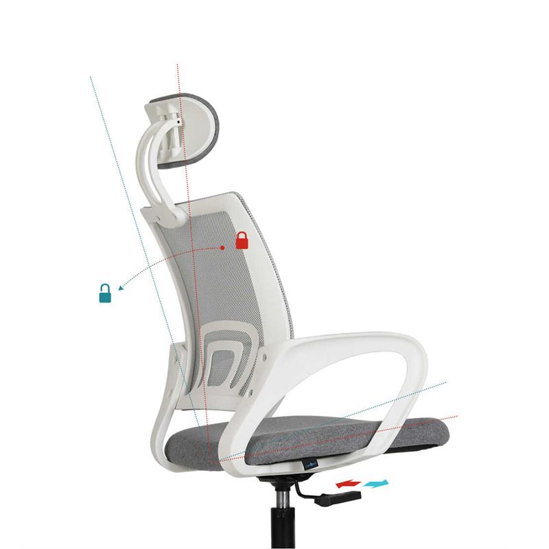 Modern Style Ergonomic Task Chair Tilt Mechanism Office Chair with Fixed Arms