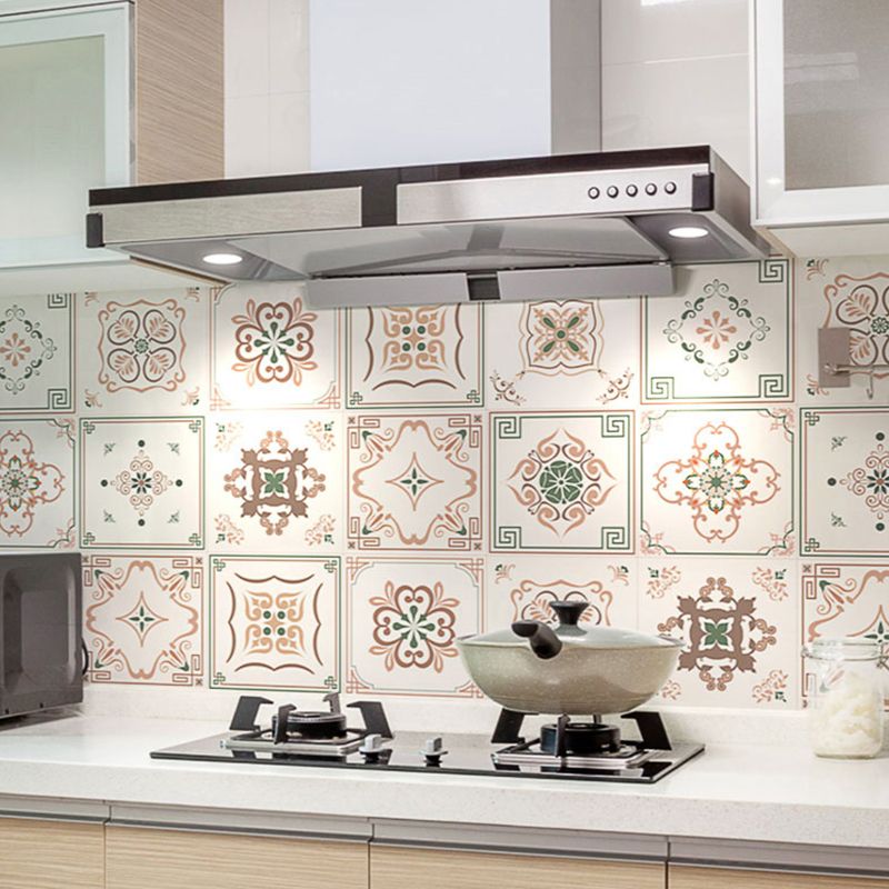 Boho Chic Quatrefoil Wallpaper Panel Set Brown Pick Up Sticks Wall Art for Kitchen