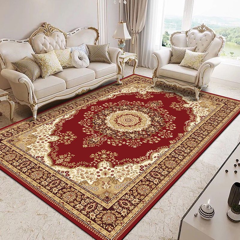Modern European Area Rug Rectangle Polyester Stain Resistant Indoor Rug