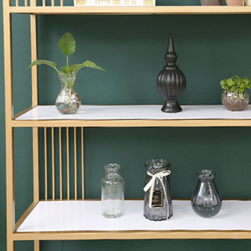 Modern Metal and Wooden Book Shelf Open Home Shelf Bookcase with Shelves