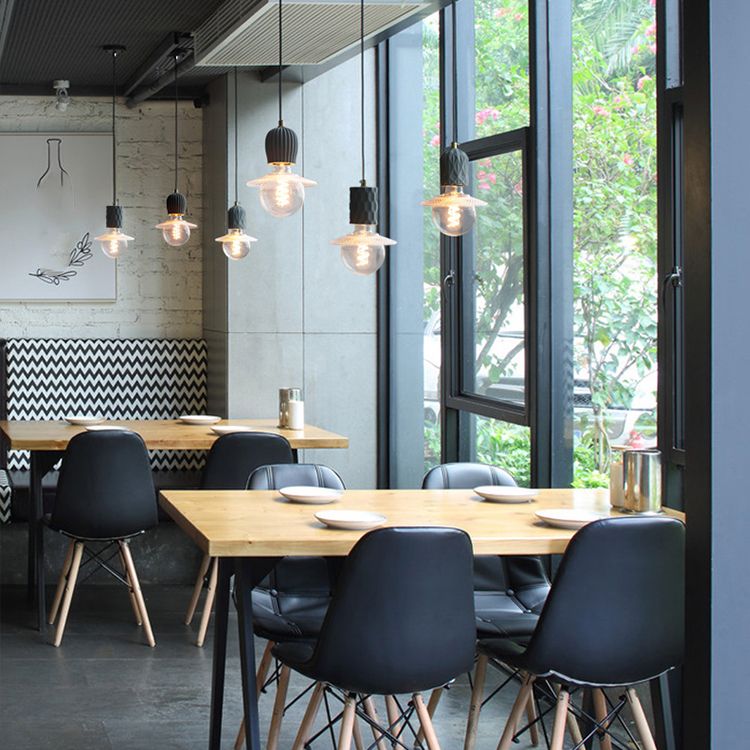 Mini-luminaire pendentif créatif nordique ciment monomoteur de bulbe bleu lumière suspendue pour le café