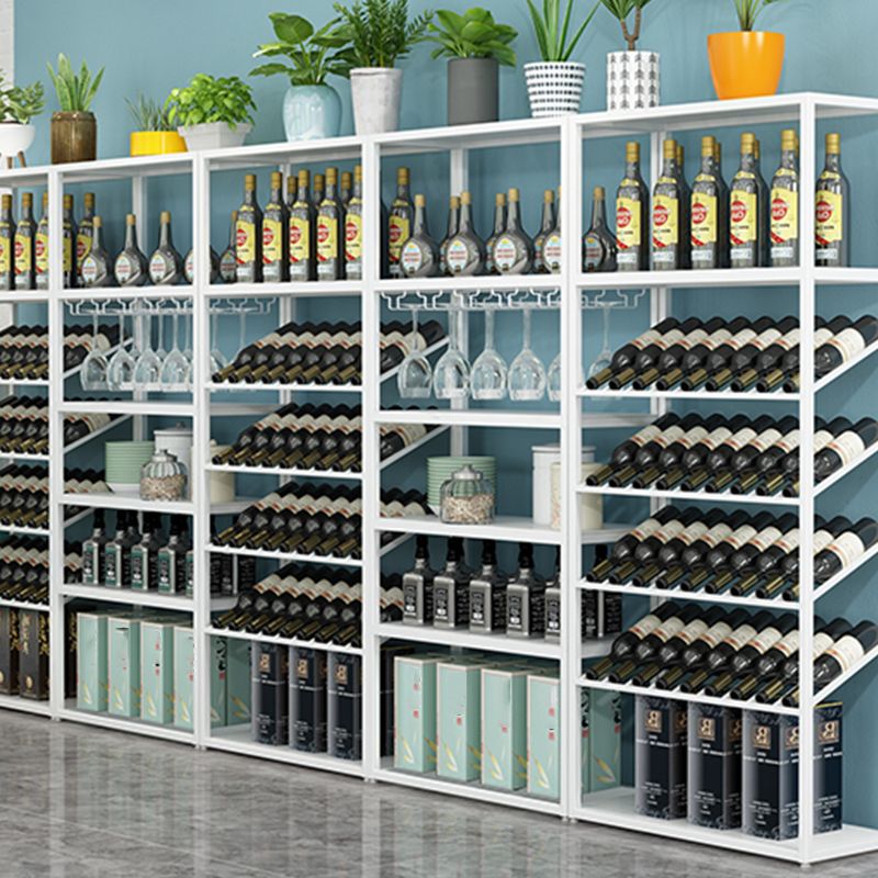 Contemporary Floor Wine Bottle Rack Iron Bottle Holder for Kitchen