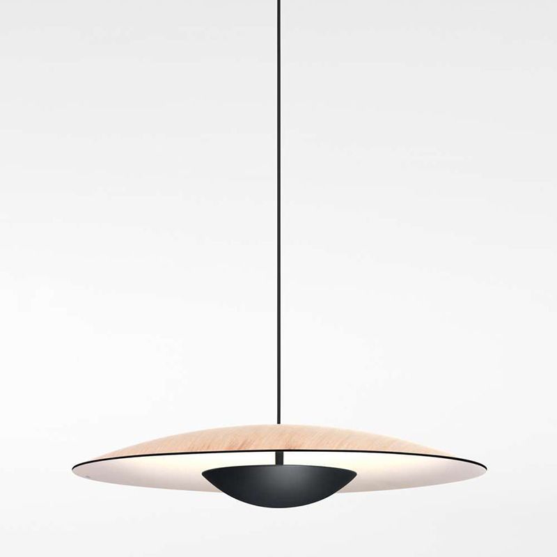Nordic Modern Creative Metal Pendant Light Flat Round LED Small Suspension Light for Bedroom
