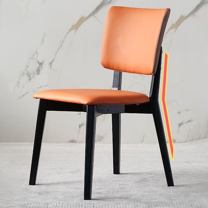 Modern Leather Dining Chair Open Back Dining Side Furniture in Matte Finish for Indoor