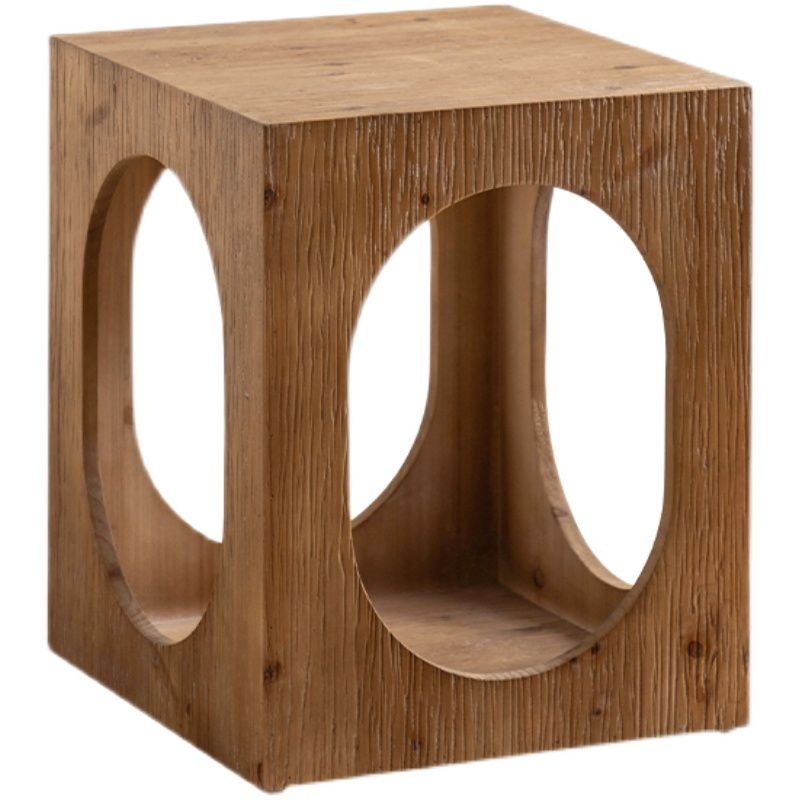 Modern Pedestal Wooden Coffee Table Rectangular Top Shape Cocktail Table