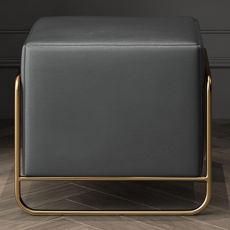 Contemporary Faux Leather and Wood 2-Drawer Makeup Vanity Desk