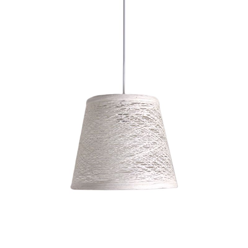 Taps toelopende trommel rotan hanglamp moderne stijl 1 kop zwart/rood/roze plafond hang licht boven eettafel