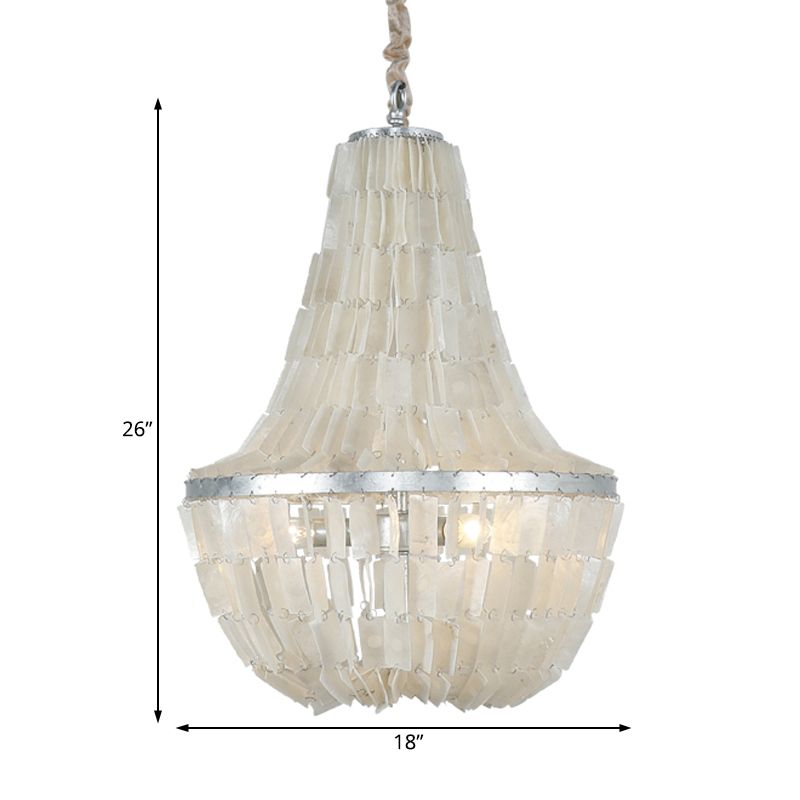 Modernismo Gucca impero lampadario guscio 3 teste sospese lampada in beige per camera da letto