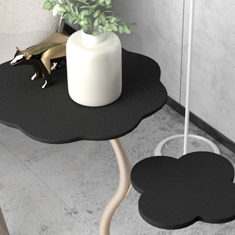 Modernistic Living Room Double Tier Round with Storage Pedestal Side Table