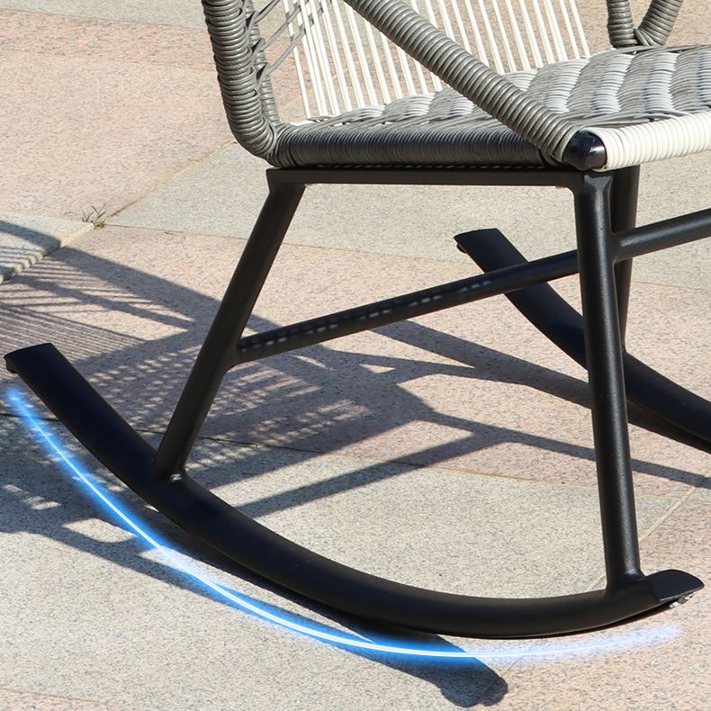 Contemporary Rocking Chair Wicker Spindle Backrest Metal Chair Legs Porch Rocking Chair