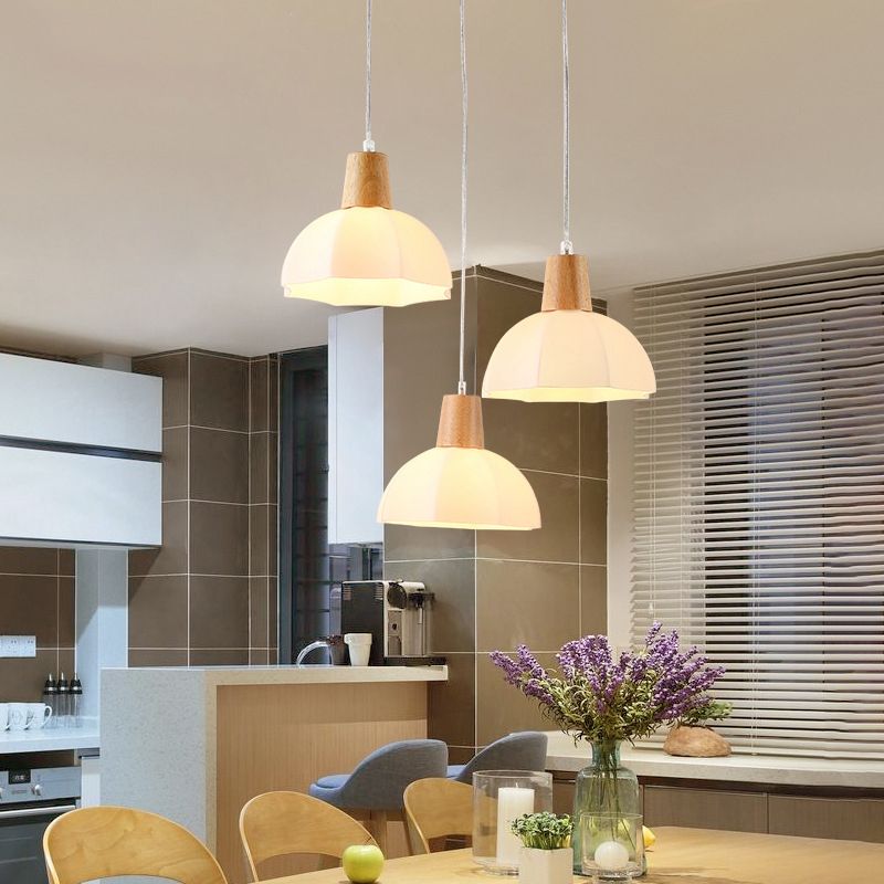 Noordse stijl cirkel hanglamp lamp armatuur houten eetkamer hanger plafondlicht