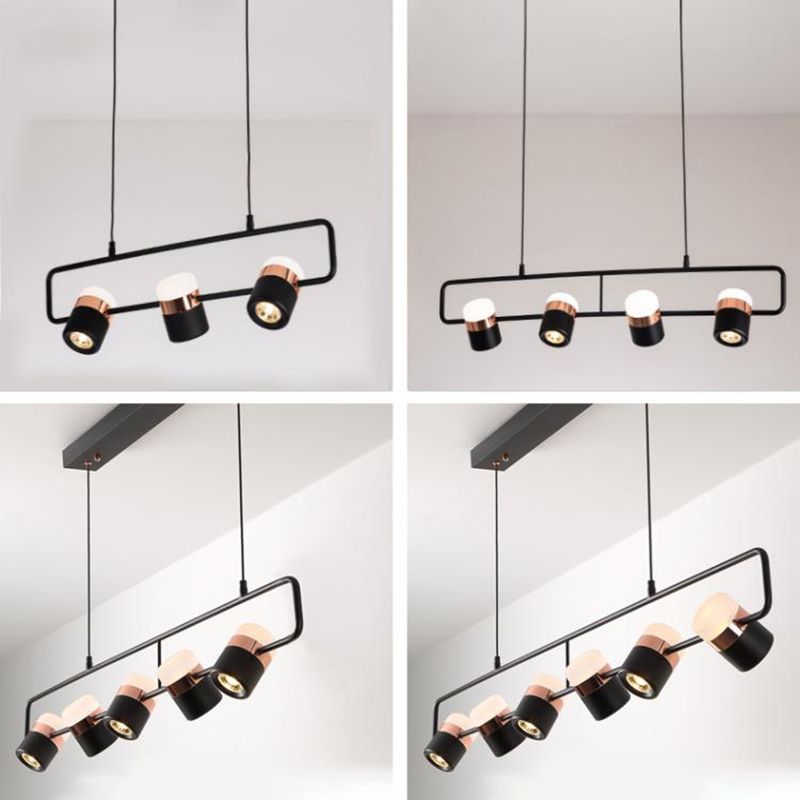 Contemporary Style Cylinder Island Light Fixtures Metal Pendant Light Fixtures