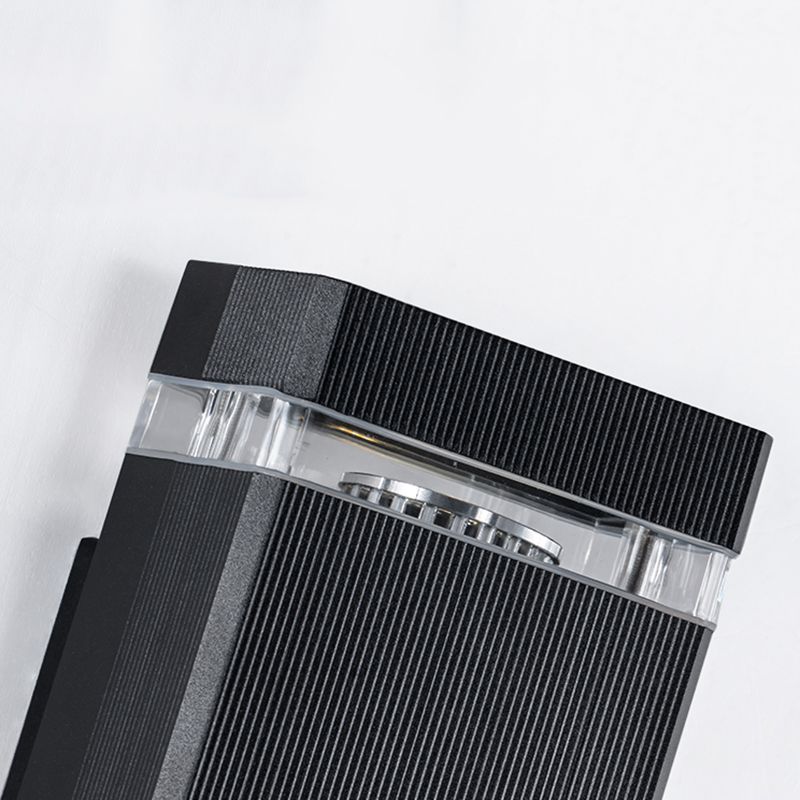 Minimalismo de aluminio Luz de luz de pared Negro al aire libre 1 luz de pared de pared Luz de pared