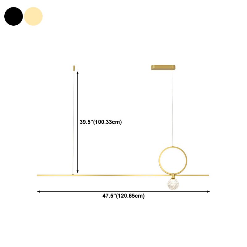 Minimalist Hanging Island Light Metal LED Hanging Lighting Fixture for Sitting Room