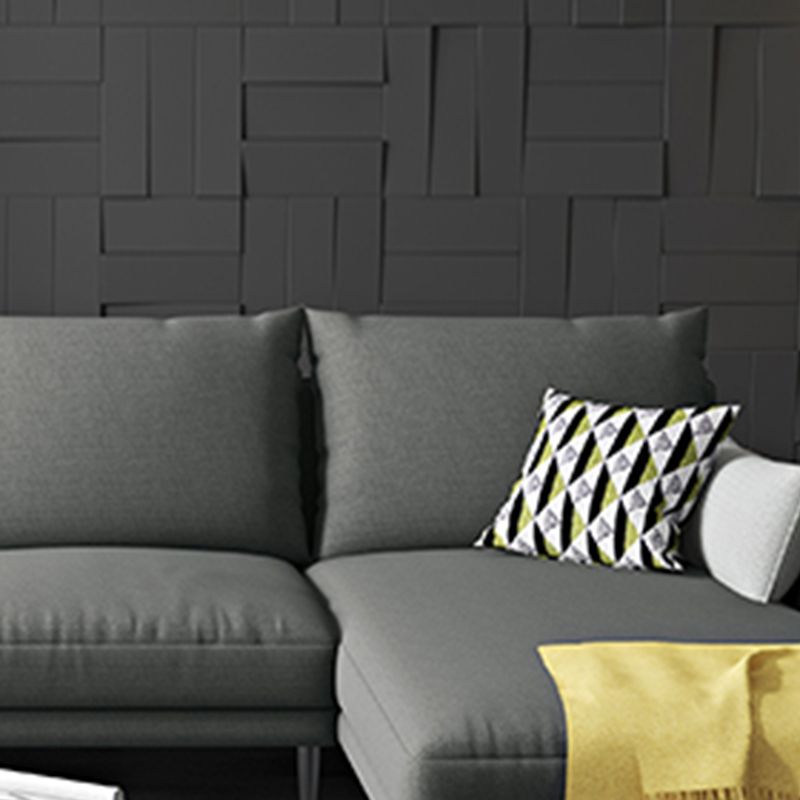 Modern Sectional with Linen Blend Pillow Back and Pillow Top Arms for 4 People