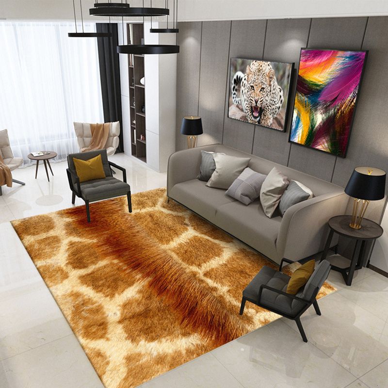 Tapis de salon tendance, multicolore, imprimé peau d'animal, antidérapant, facile d'entretien, pour l'intérieur