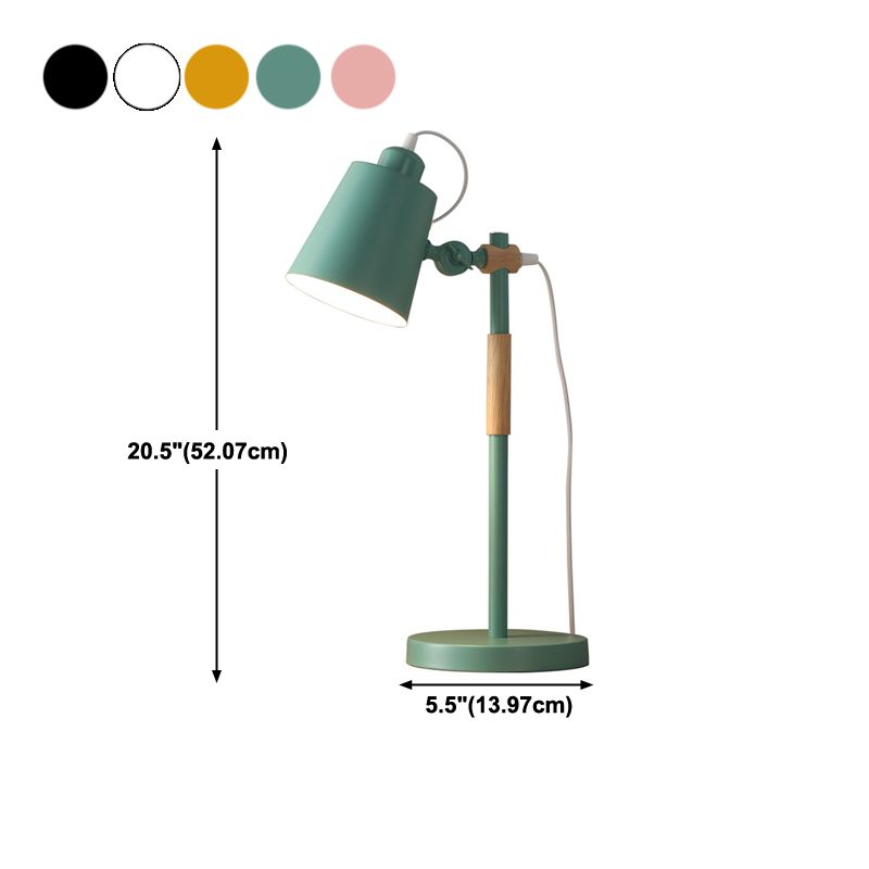 Modern Style Conical Night Table Lamp Metal Single Light Table Light