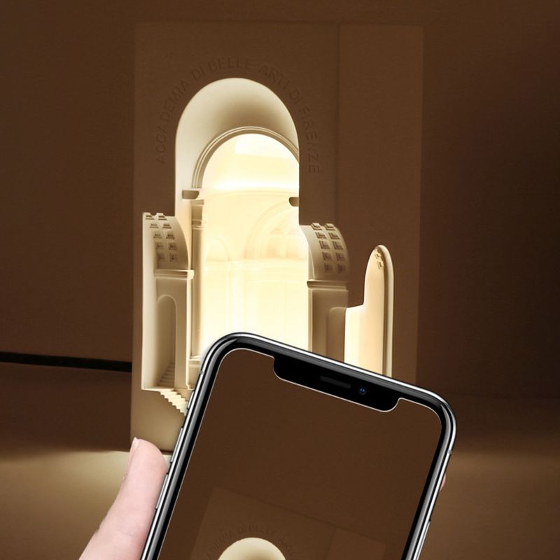 Geometric Wall Light Fixture Modern Stone 1 Light Wall Sconce in White