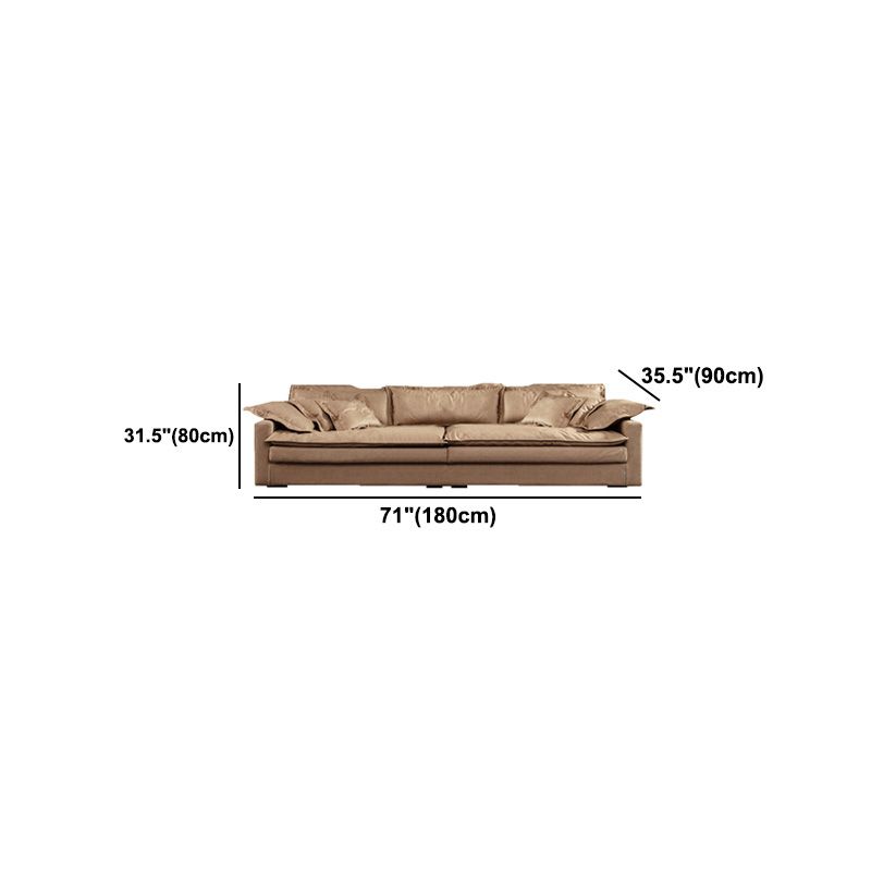 Faux Leather Sofa 35.43" D x 31.49" H Square Arm Sofa for Living Room