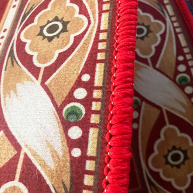 Red Tribal Muster Teppich Shabby Chic Polyester Region Teppich Nicht-Schlupf-Backing Teppich für Wohnzimmer