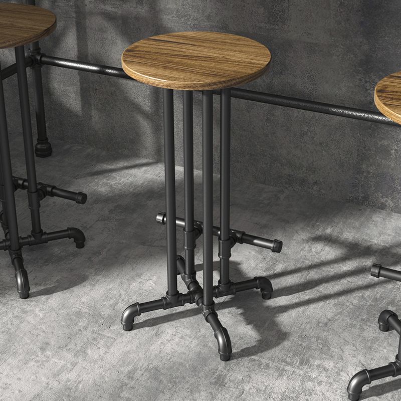 Rectangle Solid Wood Bar Table Set Industrial 1/4 Pieces Counter Table with High Stools