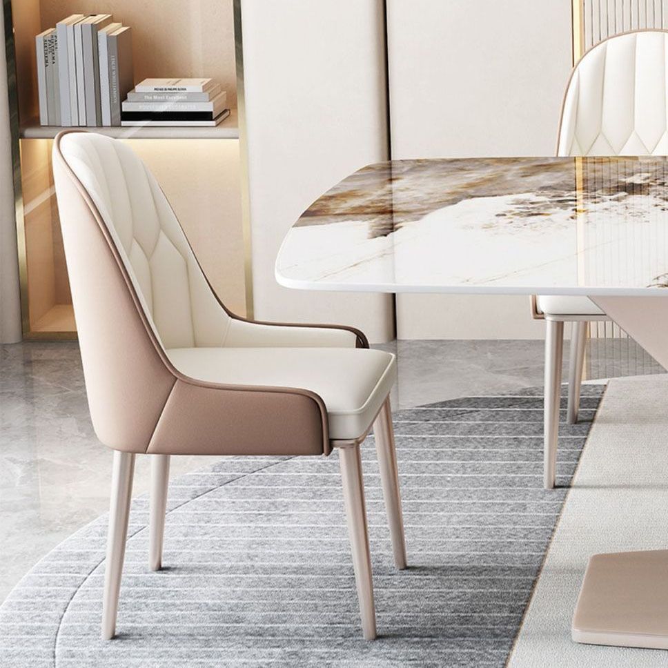 Modern Dining Set 1/5/7 Pcs Sintered Stone Top Table with Dining Upholstered Chairs