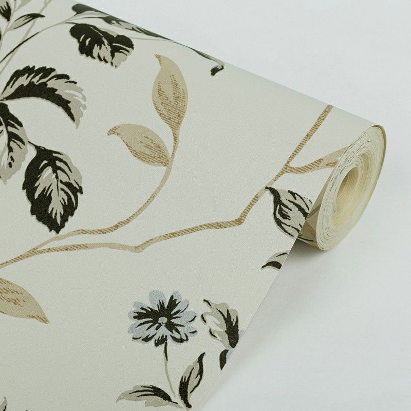 Magnolia Wallpaper Roll Light-Beige Rust Wall Art for Home Decor, 33' L x 20.5" W