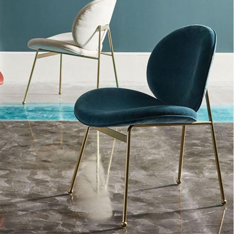 Silla de comedor de tela de lino de diseño minimalista, sillas con respaldo sólido sin brazos para el hogar