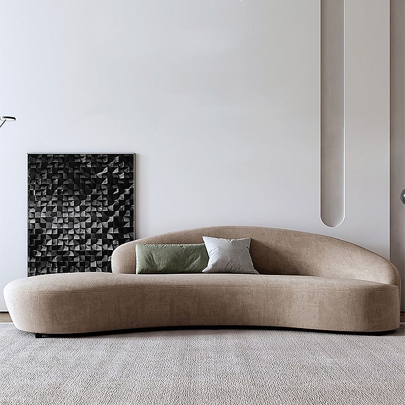 Velvet Armless Tight Back Curved Sectionals with Wear-Resistant for Living Room