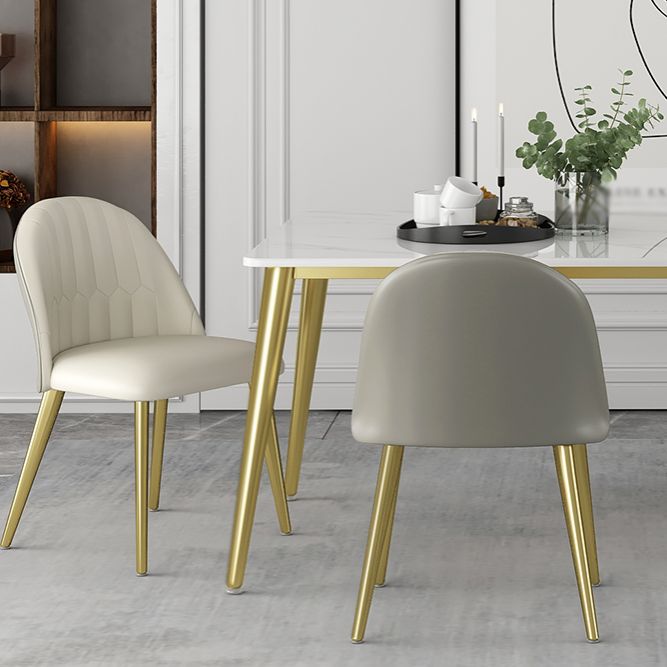 Glam 1/5/6/7 Pieces Dinette Set with White Sintered Stone Top Rectangle Dining Table Set