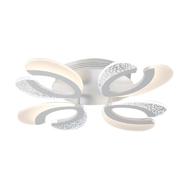 Lumière LED à chasse à lame en forme de V transparente et blanche