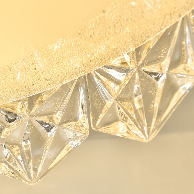 Geometric Crystal Circular Flushmount Ceiling Lamp Modern Style Gold Flush Mount Lighting for Bedroom