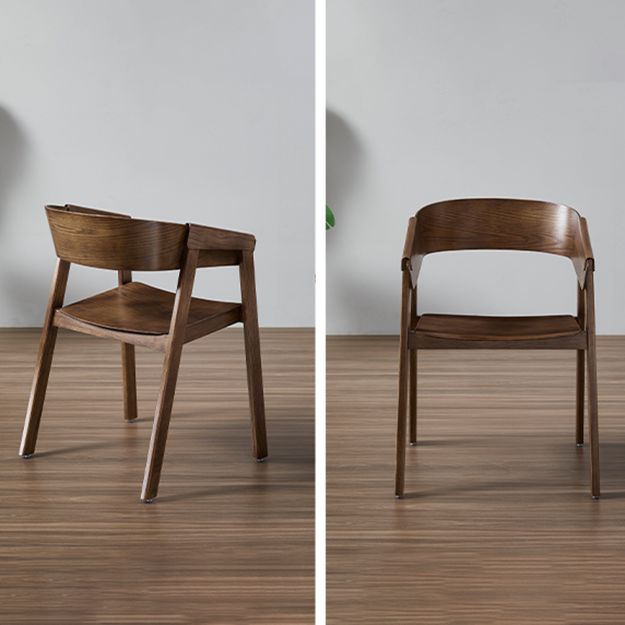 Traditional Open Back Chairs Dining Arm Chair with Wooden Legs for Kitchen