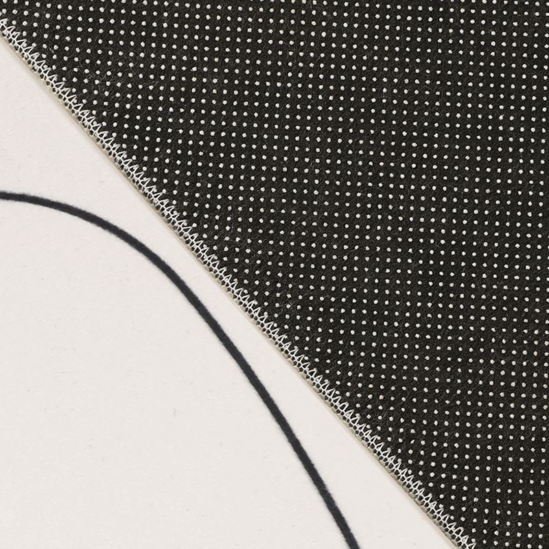 White Line Pattern Area Carpet Modern Polyester Area Rug Non-Slip Backing Rug for Home Decor