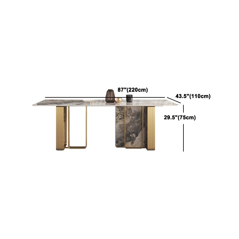 Nordic Glam Rectangle Sintered Stone Table Set 1/4/5/6/8 Pieces Dining Set
