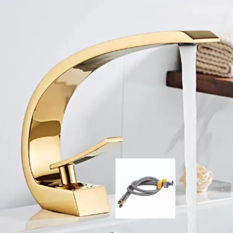 Light Luxury Bathroom Faucet Single Hole Basin Lavatory Faucet with Lever Handle