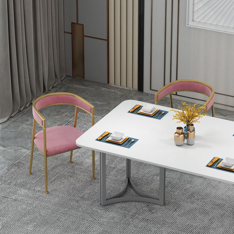 Glam Velvet Dining Side Chair Kitchen Indoor Upholstered Arm Chair