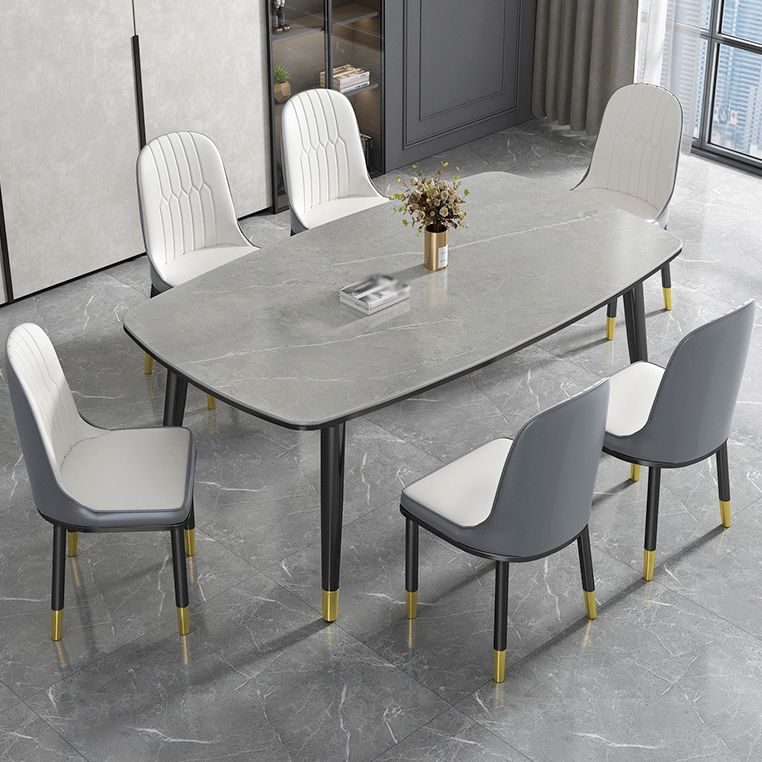 Modern Sintered Stone Standard Dining Table Rectangle Shape Dining Table for Kitchen
