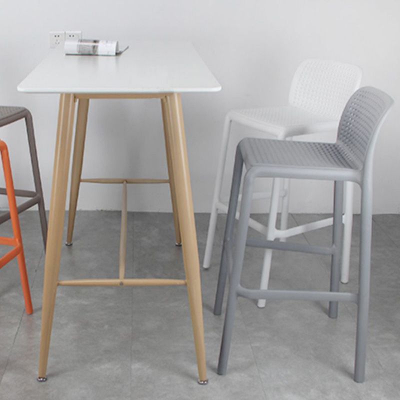 Scandinavia Style Bar-stool Square Seat PP Legs for Kitchen Bar