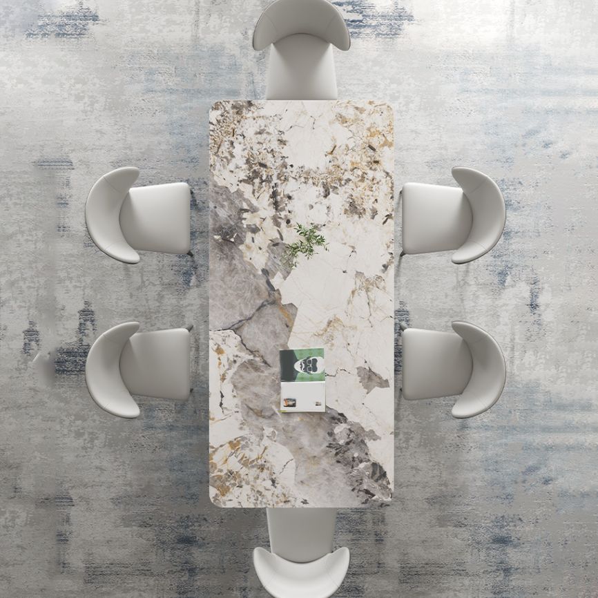 Designer Style Sintered Stone Top Dining Set Rectangle 1/2/3/4/5/7 Pieces Dining Table Set