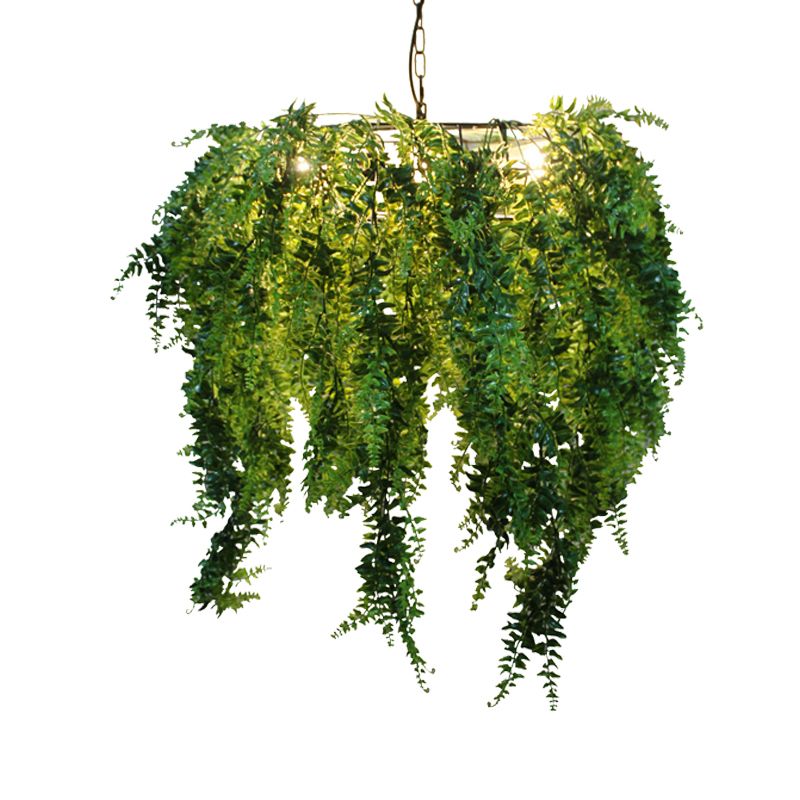 Green 3 Heads Chandelier Lighting Industrial Metal Plant LED Suspension Pendant for Restaurant