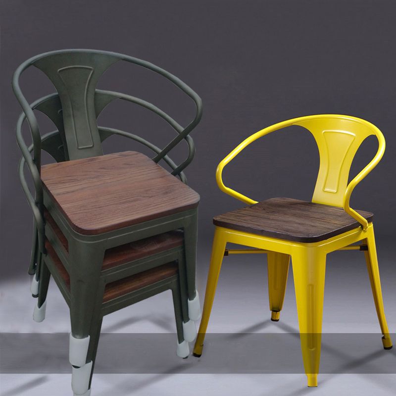 Industriële eetgelegenheden stackbare fauteuil met metalen benen (set van 4)